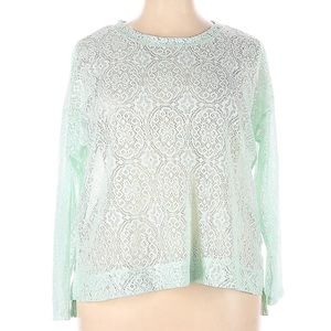 Green lace blouse 2X
